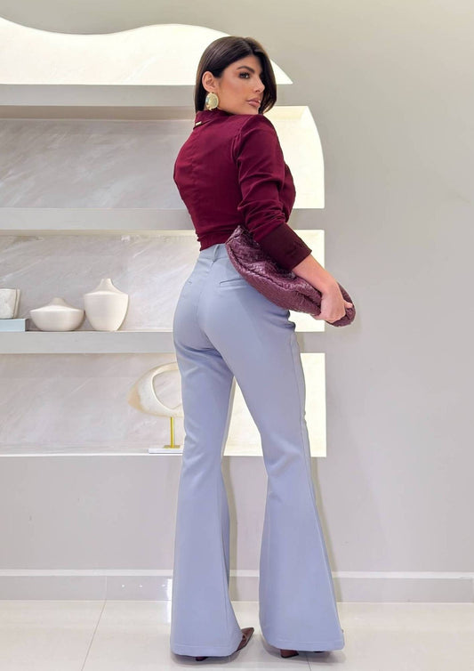 Blazer Cropped com Colete Fixo e Metais Feminino