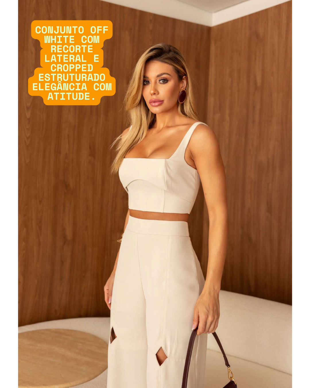 Conjunto KARINA com Recorte Lateral e Cropped Estruturado Elegância com atitude.